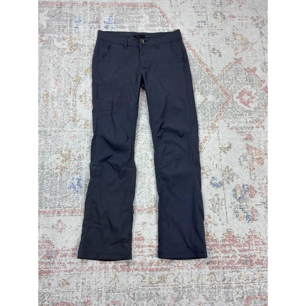 prAna Charcoal Gray Halle Pants Straight Leg, Convertible Stretch, Hiking Sz 4